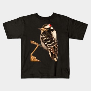 Downy Woodpecker with no background Kids T-Shirt